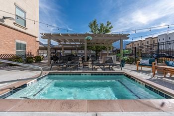 Pool with hot tub